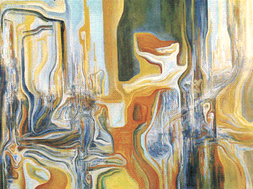 Bernard Saby psychedelic painting - Bernard Saby psychedelic oil painting.