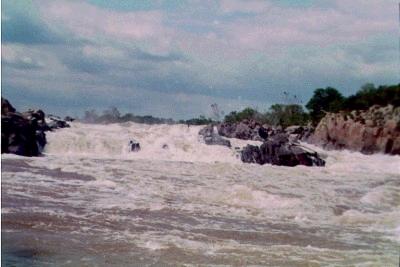 Great Falls, Virginia - We were here at the park next to Great Falls one day and would you believe I saw people down there in the rapids with kayaks?!