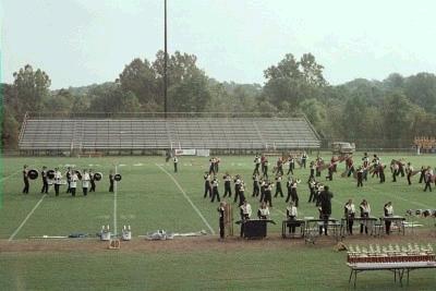 Powhatan HS Band 1998 - This is a picture of the Powhatan High School band in Virginia on the field at their school.