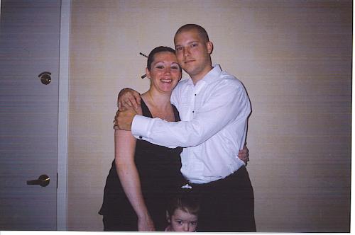 me and my husband - This was on the day that we had got married, we were having dinner
