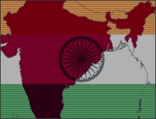 India map with the flag - India with the flag