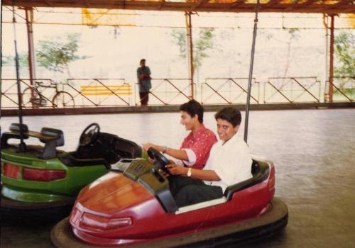 With Ameen  - We friends had been to Chennai in the Quarterly holidays of +1. This photo shows me with my dear Ameen at Kishkinta.