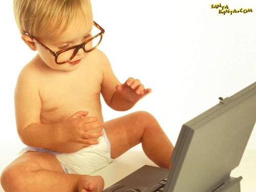 Laptop - Baby workin on Laptop