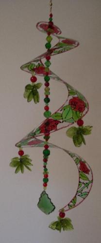 Rose whirly gig - Hand painted suncatcher. Hope it comes out ok.