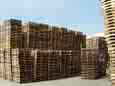 stack of pallets - pallets are recyclable and often through away..useful wooden platforms and even convertable into fencing