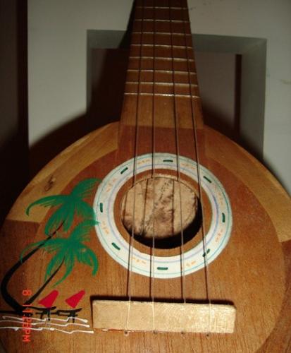 Guitar for me - This one is a mini guitar. I dont really know how to call this. So im calling this one as a mini guitar. I hope no one cares :-) Im displaying this also in my music room. A nice piece of art.