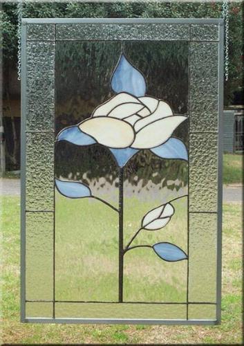 glass painting - i beautiful stained glass painting of a rose