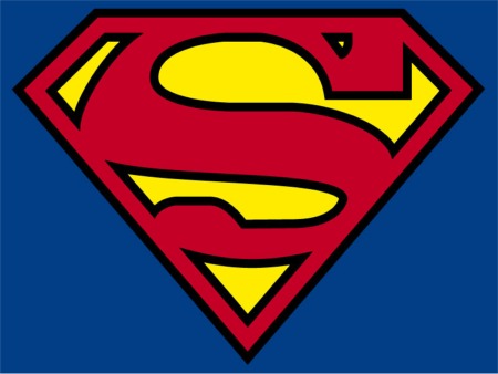 the superhero superman - superman as we all know is the most famous superhero. and this is his famous S