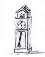 grandfather clock sketch - there are plans before the building of a grandfather clock. a timepiece that is often handed down through generations.