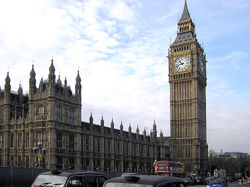 Big Ben Clock - photo of the Big Ben Clock in the British Parliament Tower in London.