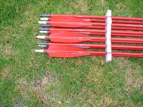 Red arrows - The red is dye. We normally make arrows in matching sets of a dozen.