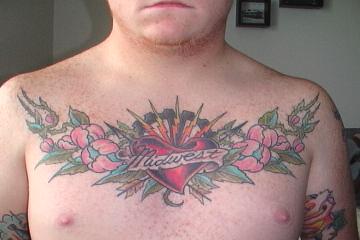 chest tattoo - a pic of the tattoo i have on my chest.  it says midwest because thats home for me and theres no better place.