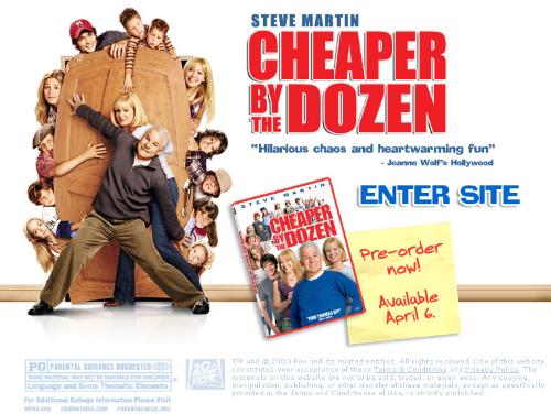 Cheaper by the Dozen - This is one hilarious film.  I can't imagine having that many kids in one family.