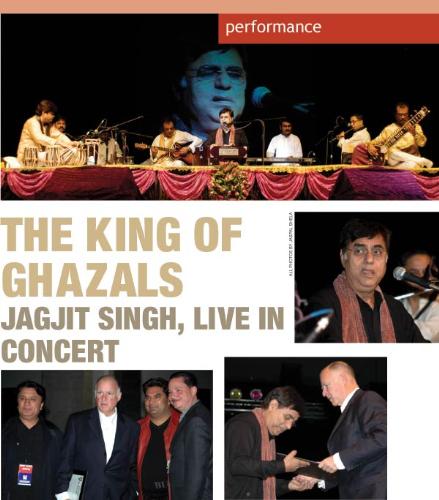 Jagjit Singh and Ghazals - The world of music is incomplete without indian music and indian music is incomplete without ghazals and ghazal music is incomplete without Jagjit Singh. He is the only artiste who never paused in his life and promoted a clean and rich indian music around the world. In this photo, Jagjit Singh went to perform a concert in USA, where the indian community of USA acknowledged his music with an award.