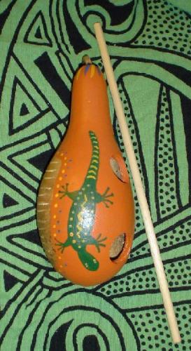 Gourd Guiro Gecko - A musical instrument played by scraping with a stick.
