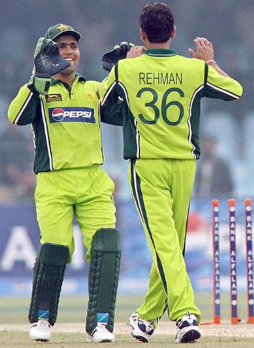 celebrating the wicket - Abdur Rehman celebrates another wicket