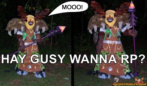 Real Life Tauren Druid - geared out in epix... hope he doesn't pwn me, /pvp off