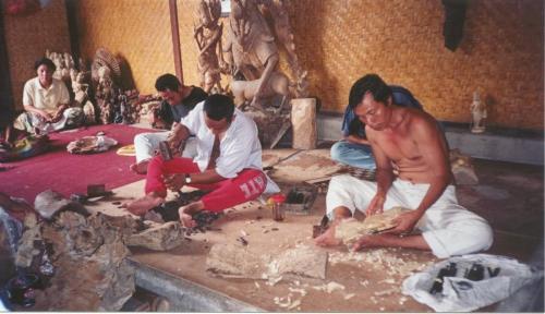 Balinese Wood Carvers - In Bali Indonesia, one of the trades that many of the people train in their village is the art of wood carving.  They make beautiful carvings of mythical gods, and life like people.  Their furniture is admired worldwide.
