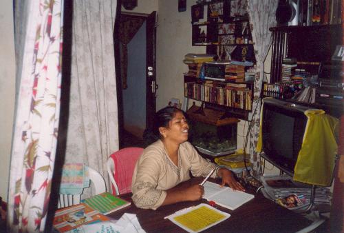 Family - My Wife Strugling Hard To Learn To Read And Write