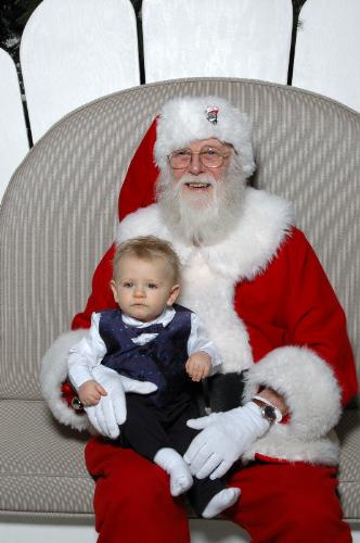 Visiting Santa for the first time - My great nephew with Santa