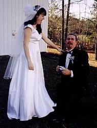 Hubby Getting my Garter - Throwing the garter at the wedding.