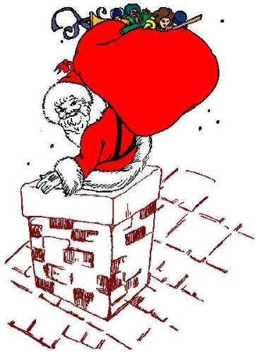 Santa on the Chimney - santa will be here on Christmas eve. Whew! I just have to open the door so that he doesn't have to sneak in by the chimney.