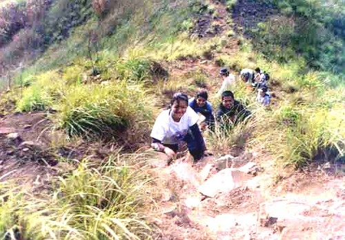 My first climb - It was hard. I had nothing to hold on to but cogon grass and some rocks! If I would slip, either I have some broken bones or I am dead. Hahaha! Thanks to bravery!