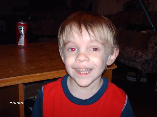 my son - well he was trying to play the game with his dad and he gt caught by the cmaera instead
