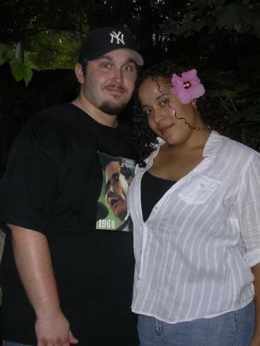 My husband and I  - We are at the zoo.