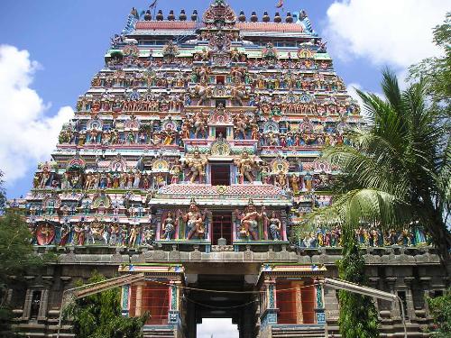 Temple 1 - this the southern gate of natraj temple in tamil nadu, india. it has 4 gates in each direction. this is one of the gates of the natraj temple.