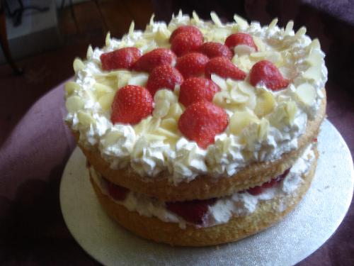 Strawberry Gateau - Strawberry Gateau I made for John and Ollie.