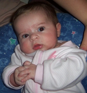 3 month old picture... - This is my baby on the day she turned 3 months old.  I love her so much!  She's so fun at this age.