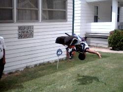 my son doing a back flip - my son