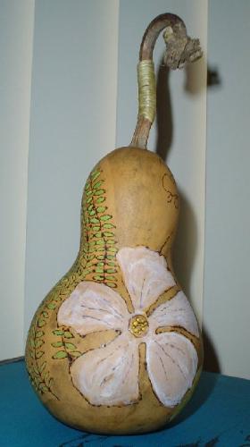 Gourdmania - Gourd flower painting on a gourd. Gourdmania - Gourd flower painting on a gourd.