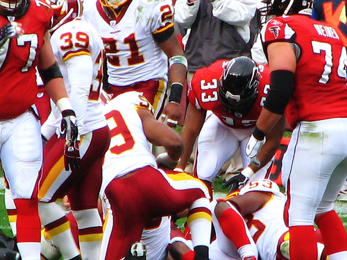 Washington Redskins vs. Atlanta Falcons pt. 4 - Picture of the play after the tackle from the other player.