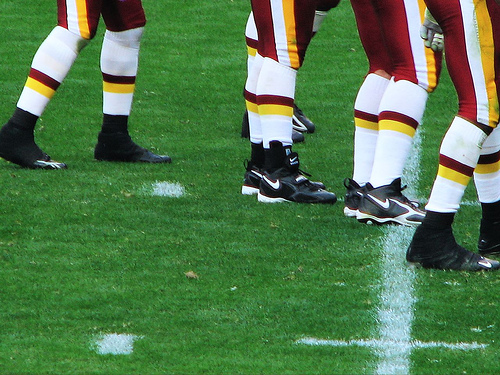 Washington Redskins vs. Atlanta Falcons pt. 15 - Picture of the turf and the shoes the players got on.