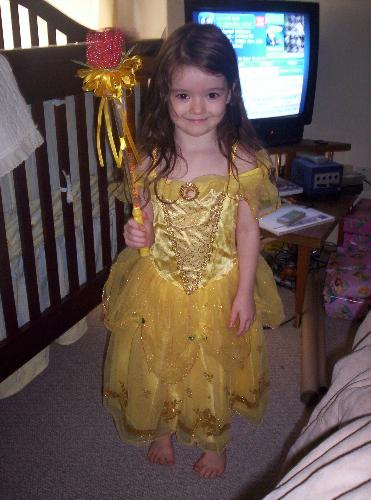 haley - daughter dressed up like belle