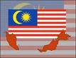 malaysia flag - malaysia flag was officially adopted on September 16, 1963.  the 14 red and white stripes represent the 14 states of the country.  the gold crescent and star are symbols of islam, and the blue field represents the unity of the people