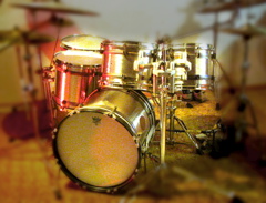 Drumset (selfmade) - Matti Björn, drummer of GOGO HEADS made these himself.  Material: Stainles steel sheet