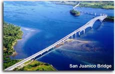 San Juanico Bridge - San Juanico Bridge in Tacloban City, Leyte. The bridge that connects the two largest islands of the Philippines, Leyte-Samar. San Juanico Bridge - San Juanico Bridge in Tacloban City, Leyte. The bridge that connects the two largest islands of the Philippines, Leyte-Samar.