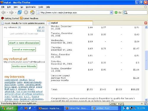 mylot update - Is there something wrong with mylot? My account says it was last updated 10 hours ago. As you can se in the picture. But my earnings have not gone up! The last time time my earnings was updated was December 10. And it's now December 13. Just look in the picture I uploaded. Anybody else encountered this problem?