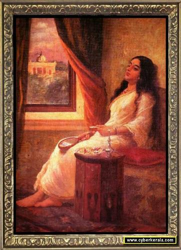 In contempation - Ravivarma's smart painting