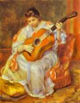 This is a woman playing a guitar - Acoustica