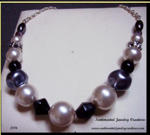 Pearl and Hematite Bracelet I made - This is a bracelet I created from pearls and hematite and placed it on silver plated bracelet. It has also sold on ebay.