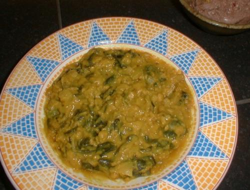 Chana dal - Chana dal made with chana lentils and collard greens