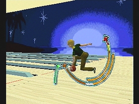 Ten Pin Alley - Ten Pin Alley http://www.gamespot.com/ps/sports/tenpinalley/index.html Bowling video games have always had a fundamental flaw: The hardware wasn't powerful enough to handle the near-infinite number of ways pins can break. The huge number of possibilities was therefore simplified to a few dozen potential results. The result was that most average players could learn to bowl a 300 game after a few lines. But that all changed when Tin Pin Alley struck the Playstation.