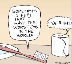 worst job - toothbrush and toilet paper