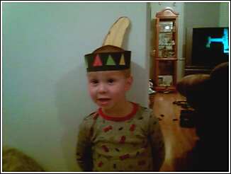 My baby - Keenens thanksgiving day hat he made at school :)