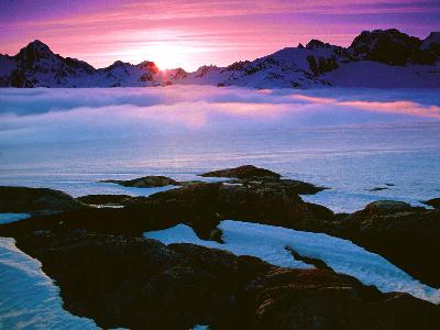 wonderful nature-1 - morning lights colors the snow field