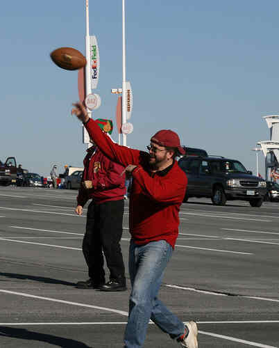 Washington Redskins vs. Phlidephia Eagles pt. 29 - One of the fans throwing the football outside.